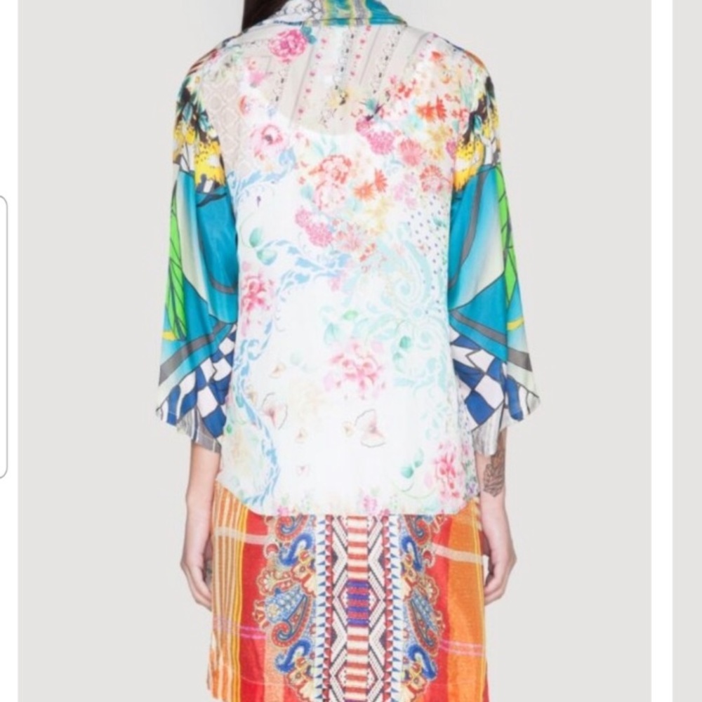 Johnny Was Mixed Print Silk Kimono | XL - Picture 3 of 10